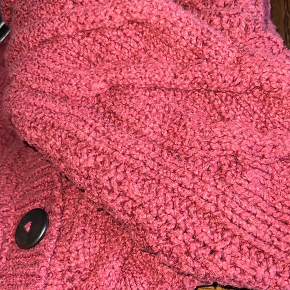 Free People Bonfire Burgundy Cable Knit Cardigan - Picture 5 of 7